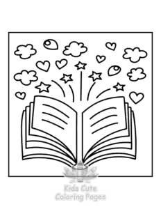 Book Lovers coloring page for girls, free to print