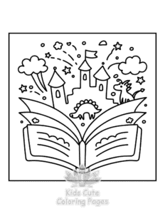 Book Lovers coloring page for boys, printable at home