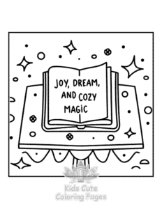 Simple Book Lovers coloring page for toddlers
