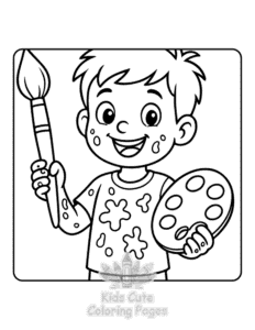 Easy Boys Time coloring sheet for young children
