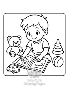 Boys Time coloring page for classroom activities