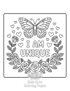 Printable Butterflies & Flowers coloring sheet for preschoolers