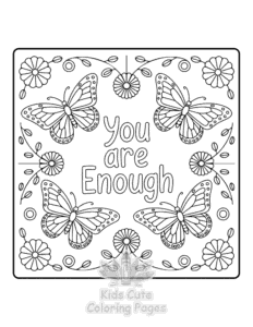 Free printable Butterflies & Flowers coloring page for kids