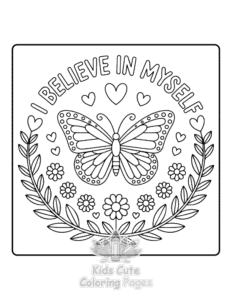 Printable Butterflies & Flowers coloring sheet for preschoolers