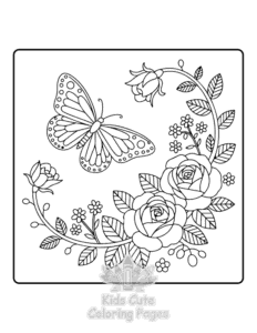 Free Butterflies & Flowers coloring pages to print at home