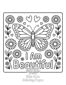 Butterflies & Flowers coloring page for classroom activities