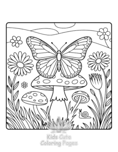 Free Butterflies & Flowers coloring pages to print at home