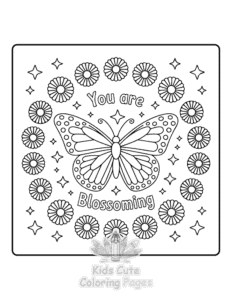 Free printable Butterflies & Flowers coloring page for kids