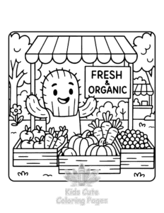 Cactus Day coloring page for classroom activities