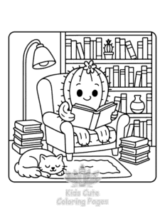 Easy Cactus Day coloring sheet for young children