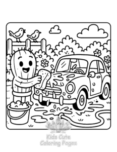 Free printable Cactus Day coloring page for kids