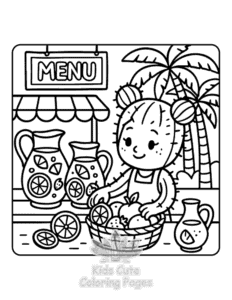 Cactus Day coloring page for boys, printable at home