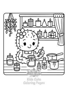 Printable Cactus Day coloring sheet for preschoolers
