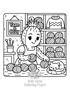 Free Cactus Day coloring pages to print at home
