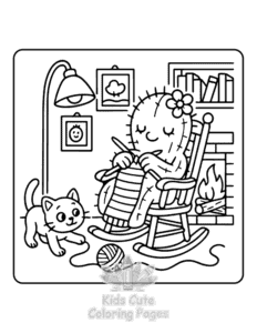 Free printable Cactus Day coloring page for kids