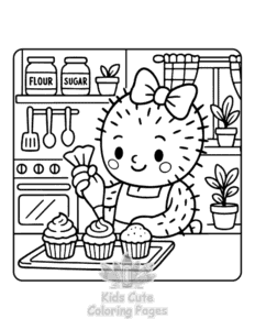Cactus Day coloring page for boys, printable at home