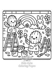 Simple Cactus Day coloring page for toddlers