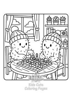 Printable Cactus Day coloring sheet for preschoolers