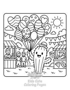 Free Cactus Day coloring pages to print at home