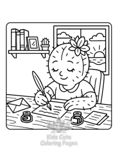 Cactus Day coloring page for classroom activities
