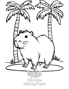 Capybara coloring page for boys, printable at home