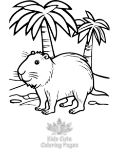 Simple Capybara coloring page for toddlers