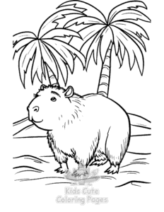 Capybara coloring page for classroom activities