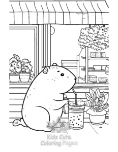 Easy Capybara coloring sheet for young children