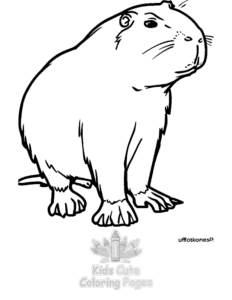 Capybara coloring page for classroom activities