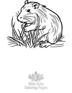 Easy Capybara coloring sheet for young children