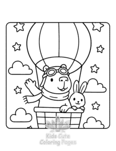Simple Capybara Days coloring page for toddlers