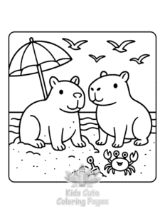 Capybara Days coloring page for classroom activities