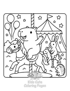 Printable Capybara Days coloring sheet for preschoolers