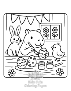 Easy Capybara Days coloring sheet for young children