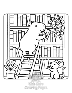 Capybara Days coloring page for boys, printable at home