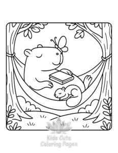 Printable Capybara Days coloring sheet for preschoolers