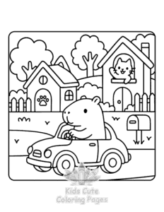 Capybara Days coloring page for classroom activities