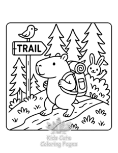 Simple Capybara Days coloring page for toddlers