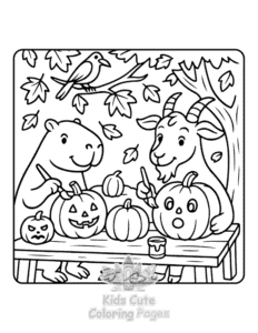 Capybara Days coloring page for girls, free to print