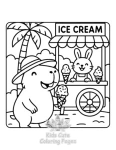 Printable Capybara Days coloring sheet for preschoolers