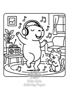 Capybara Days coloring page for classroom activities