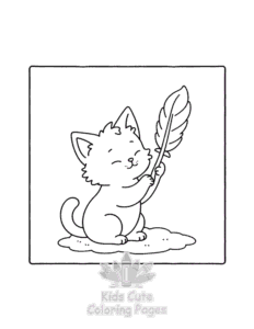 Cat Moment Meow Life coloring page for girls, free to print