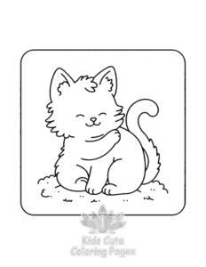 Printable Cat Moment Meow Life coloring sheet for preschoolers