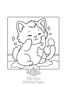 Easy Cat Moment Meow Life coloring sheet for young children