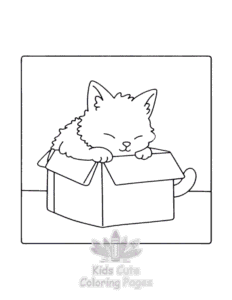 Printable Cat Moment Meow Life coloring sheet for preschoolers