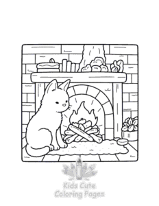 Simple Cat Moment Meow Life coloring page for toddlers
