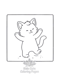 Printable Cat Moment Meow Life coloring sheet for preschoolers