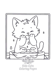 Cat Moment Meow Life coloring page for classroom activities