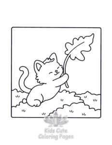 Printable Cat Moment Meow Life coloring sheet for preschoolers