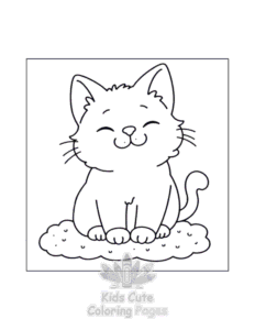Simple Cat Moment Meow Life coloring page for toddlers